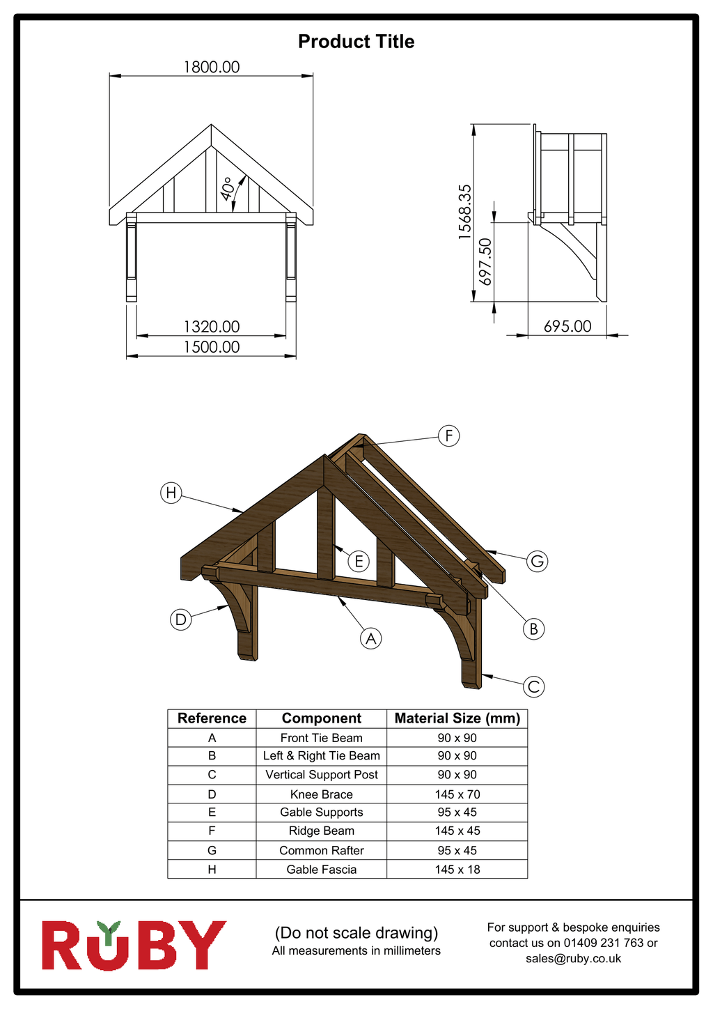Apex Cedar Featheredge Roof Oak Porch Canopy