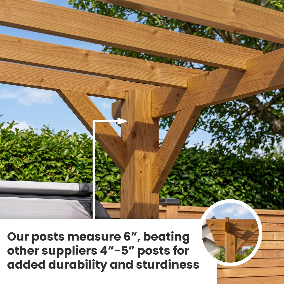 Lean-To Treated Featheredge Roof Planed British Cedar Gazebo