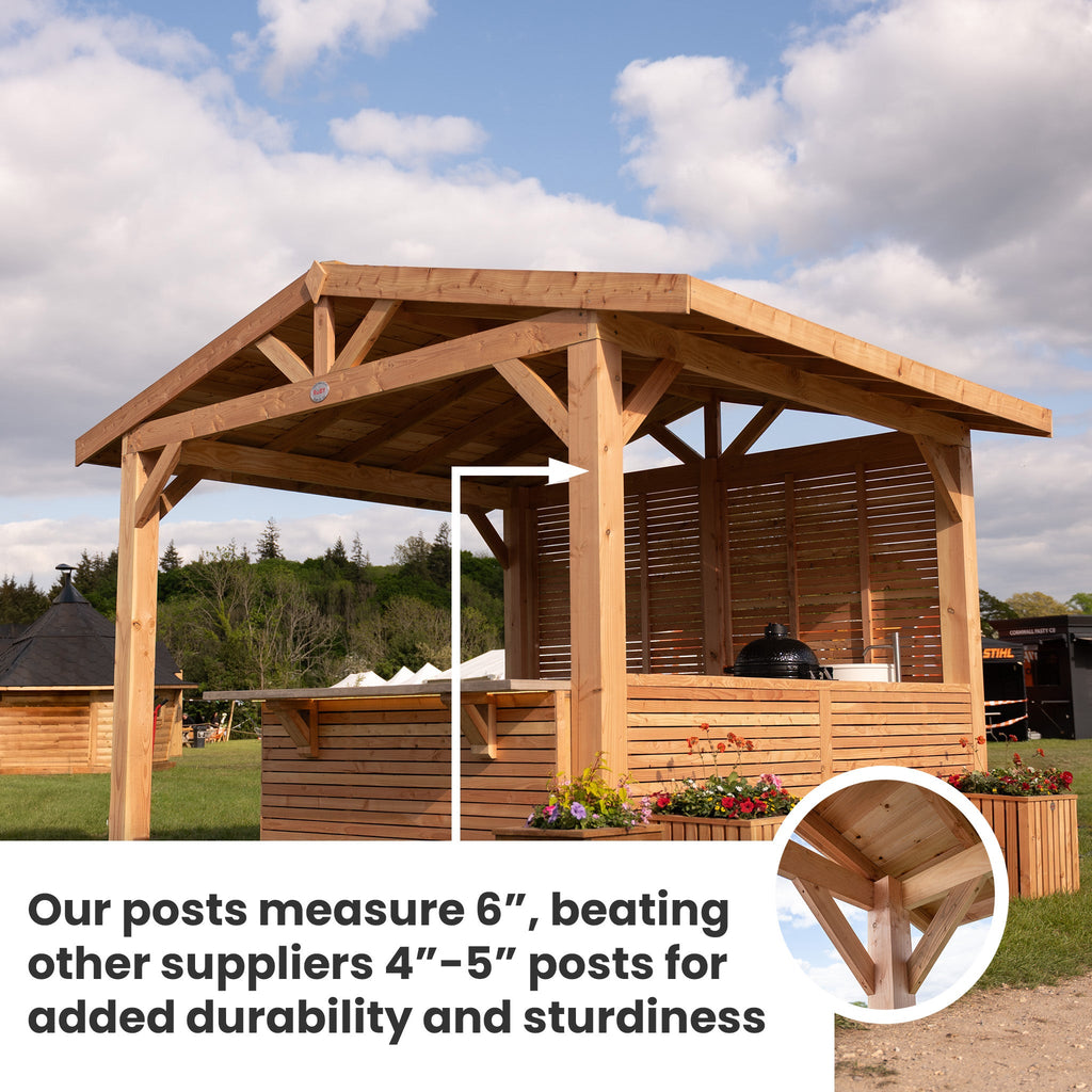 Flat & Open Roof Planed British Larch Pergola