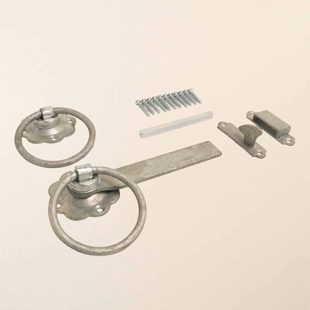 Galvanised Steel 6" Straight Ring Latch