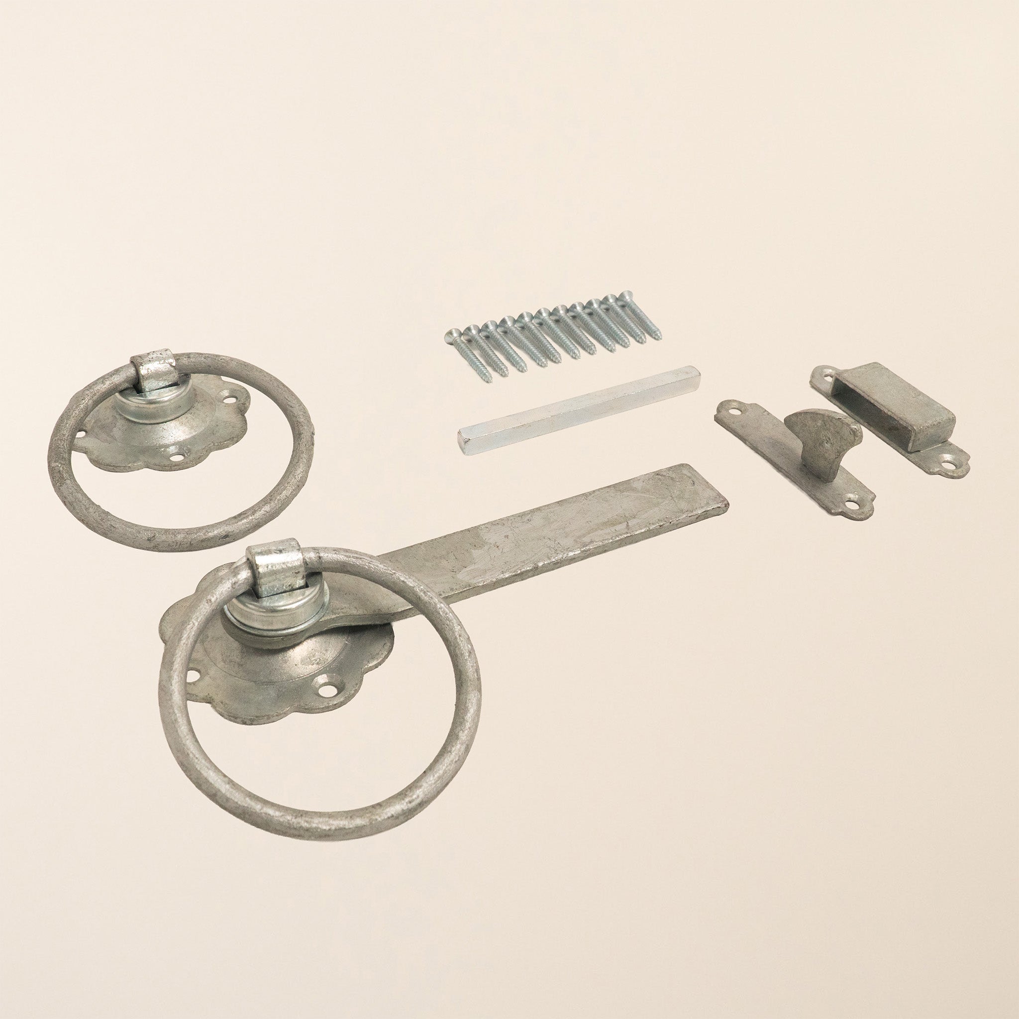 Galvanised Steel 6" Straight Ring Latch
