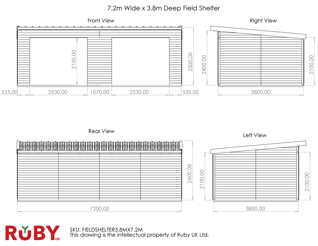Featheredge Cladding Wooden Field Shelter