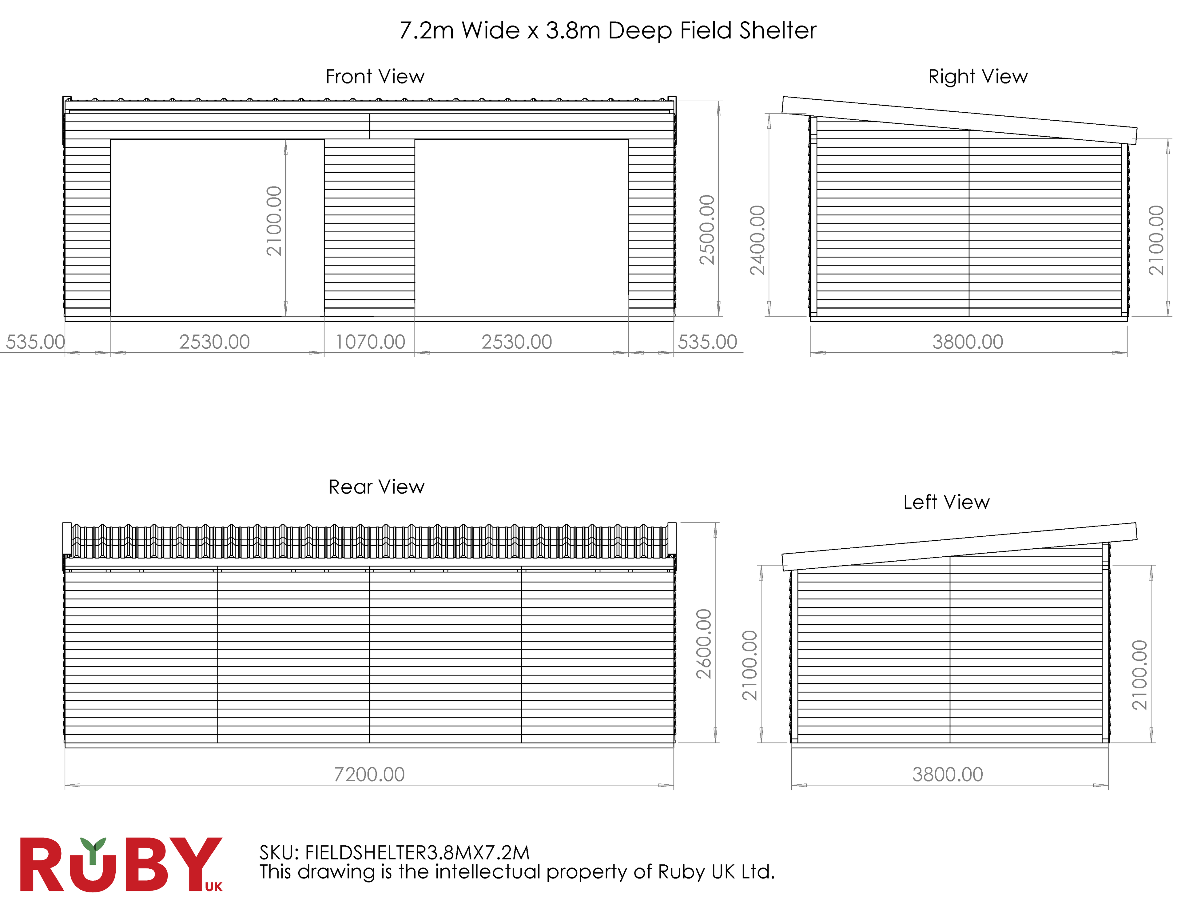 Featheredge Cladding Wooden Field Shelter