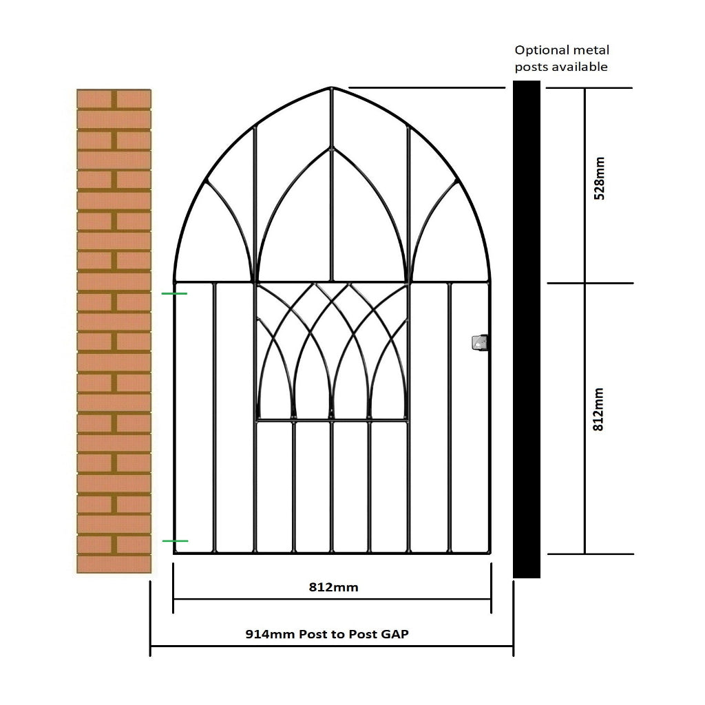 Altarnun Steel Bow Top Garden Gate