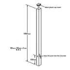 In-Ground Flat Top Metal Gate Post