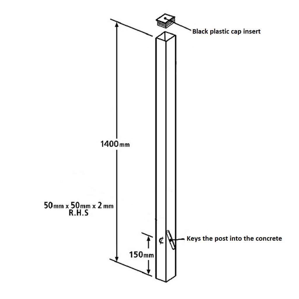 In-Ground Flat Top Metal Gate Post