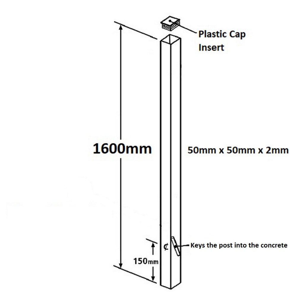 In-Ground Flat Top Metal Gate Post