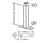 Bolt Down Flat Top Metal Gate Post