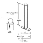 Bolt Down Ball Top Metal Fence Post
