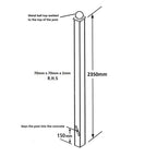 In Ground Flat Top Metal Fence Post (Hinge Side)