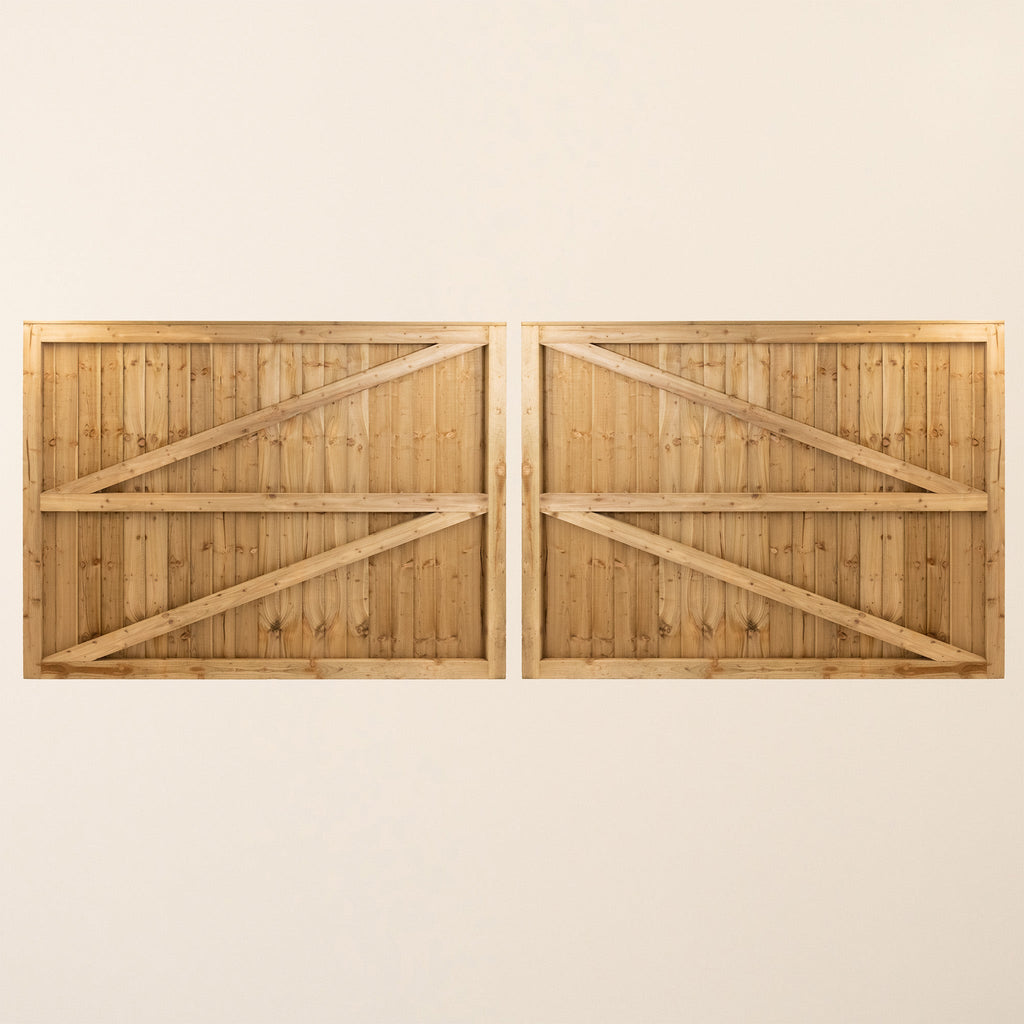 Shebbear Pressure Treated Timber Featheredge Driveway Gate Pair