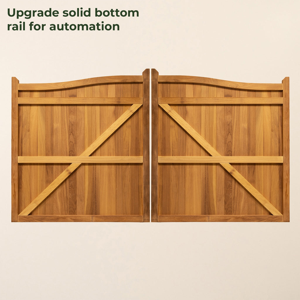 Iroko Swan Neck Driveway Gate Pair