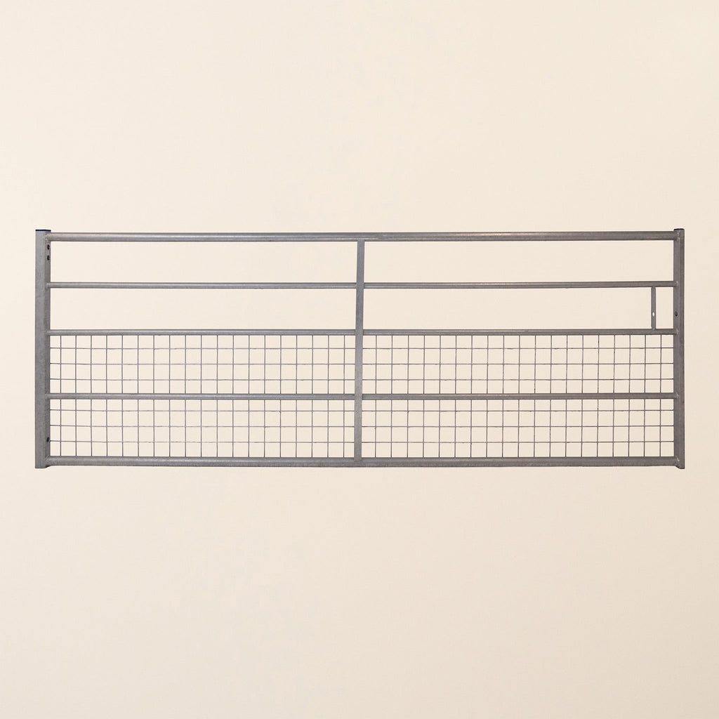 IAE Galvanised Steel 5-Rail Half-Meshed Gate
