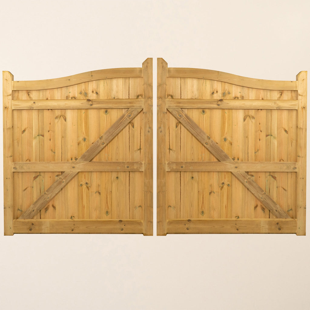 Swan Neck Scandinavian Redwood Gate Pair