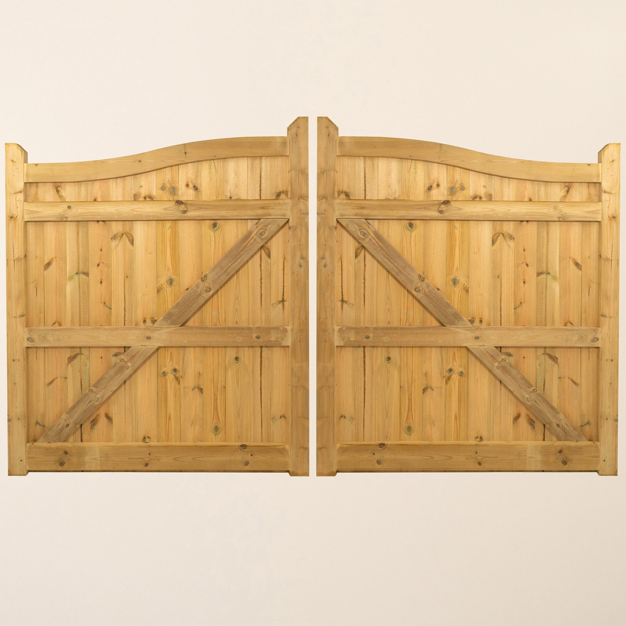 Swan Neck Scandinavian Redwood Gate Pair