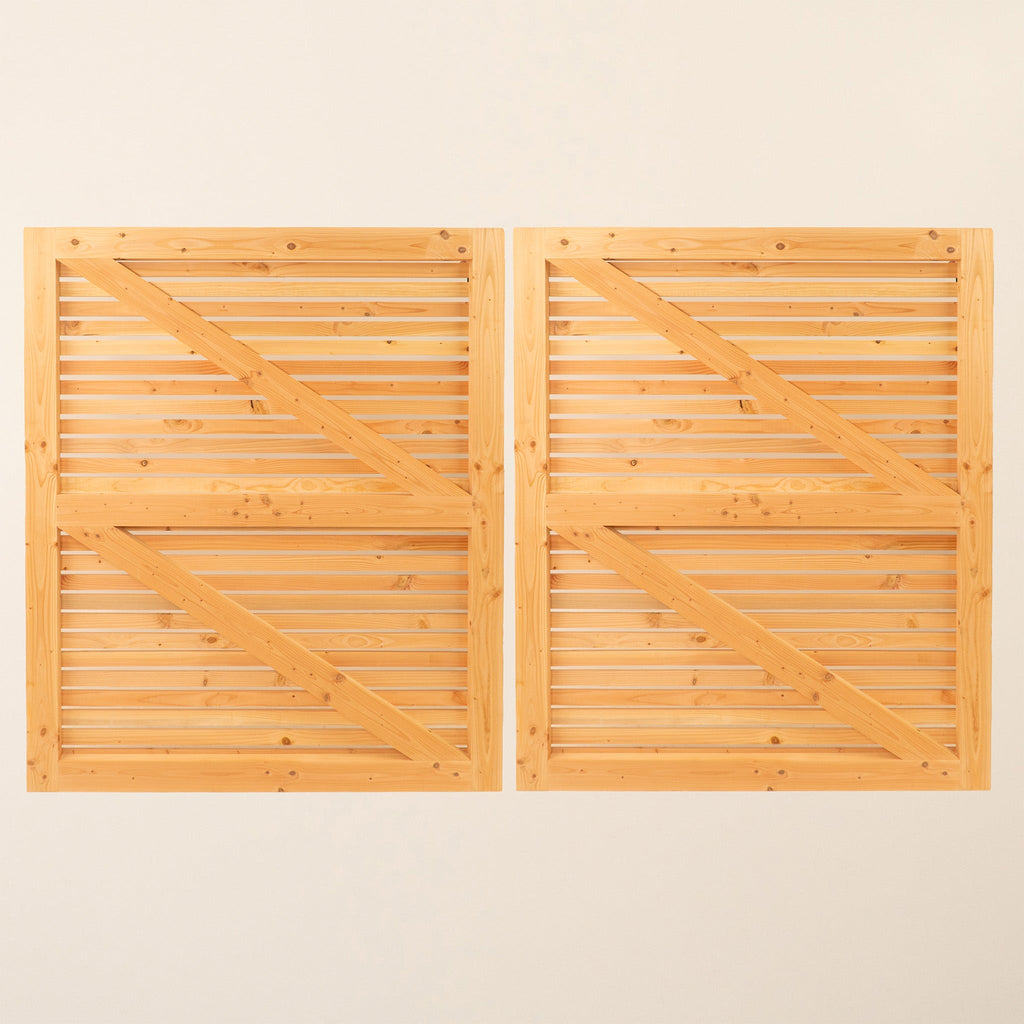 Larch Slatted Gates Pair