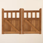 Iroko Cottage Mortise & Tenon Driveway Gate Pair