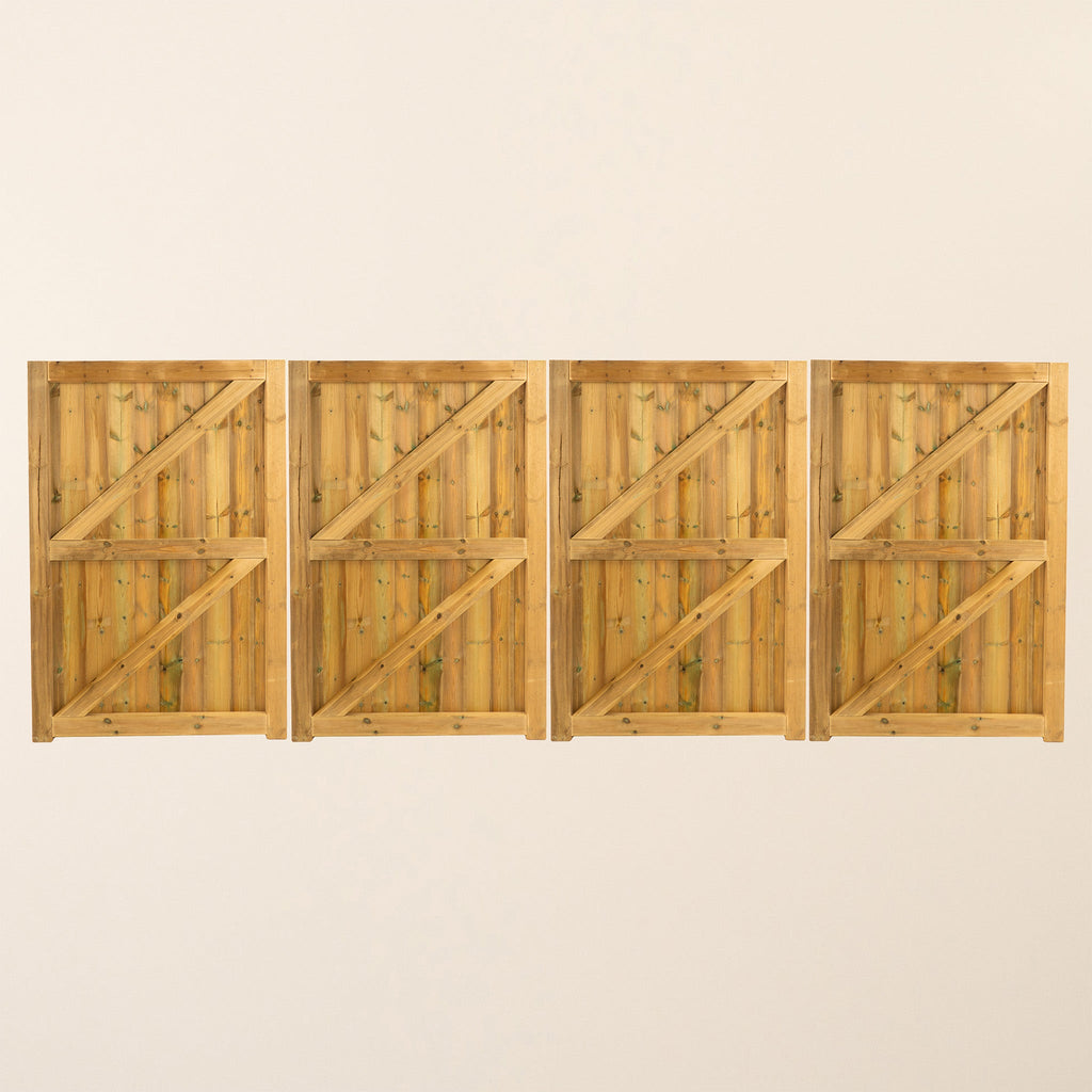Croyde Scandinavian Redwood Bifold 4-Leaf Driveway Gate