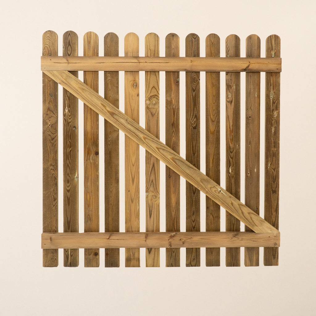 Picket Side Gate Round Top 0.6m Height