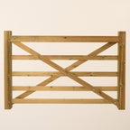 Planed Scandinavian Redwood 5-Bar Field/Driveway Gate