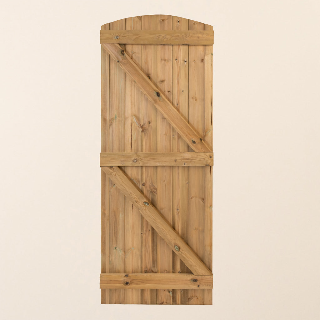 Instow Scandinavian Redwood Curved Top Tongue & Groove Side Gate (2.1m High)