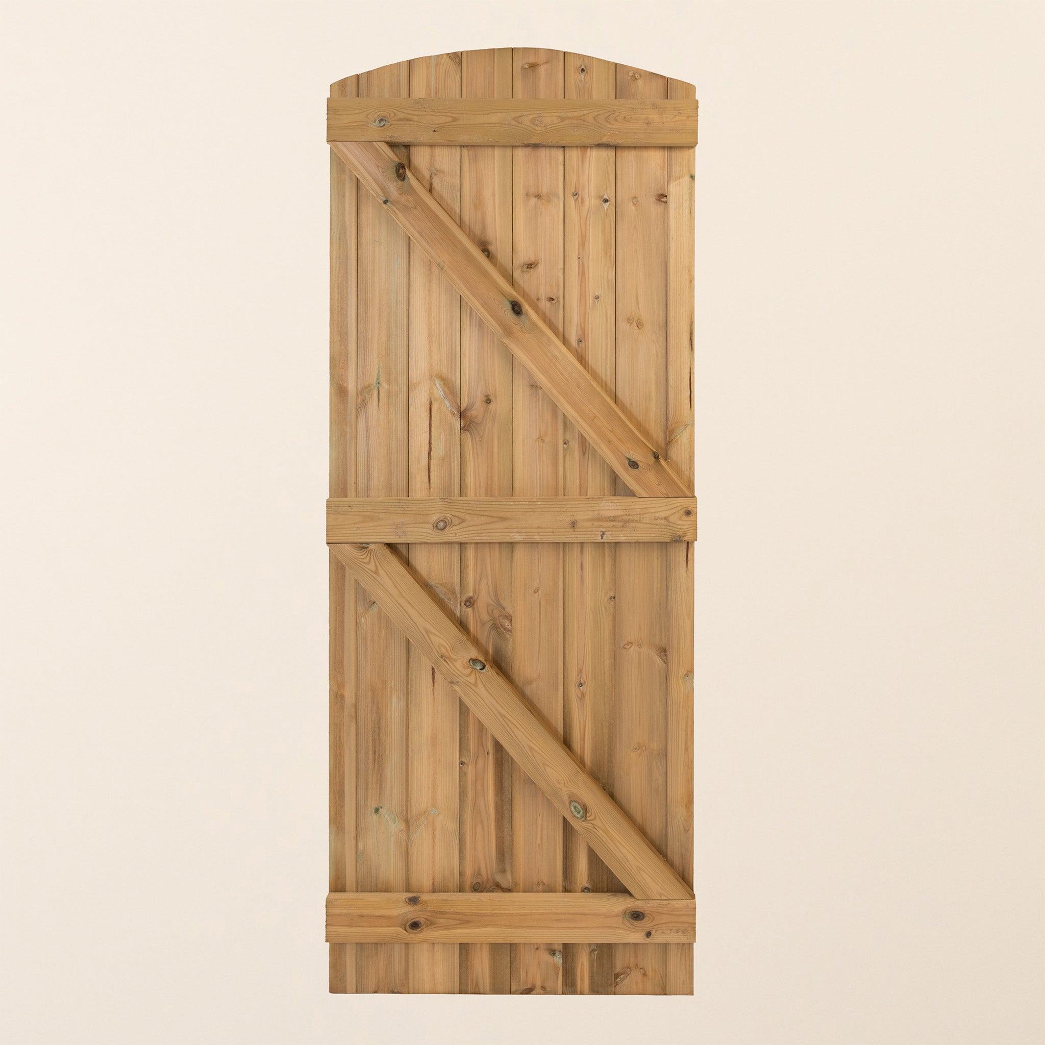 Instow Scandinavian Redwood Curved Top Tongue & Groove Side Gate (2.1m High)