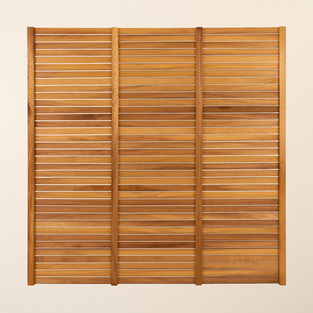 Iroko Slatted Fence Panels (6mm Spacings)