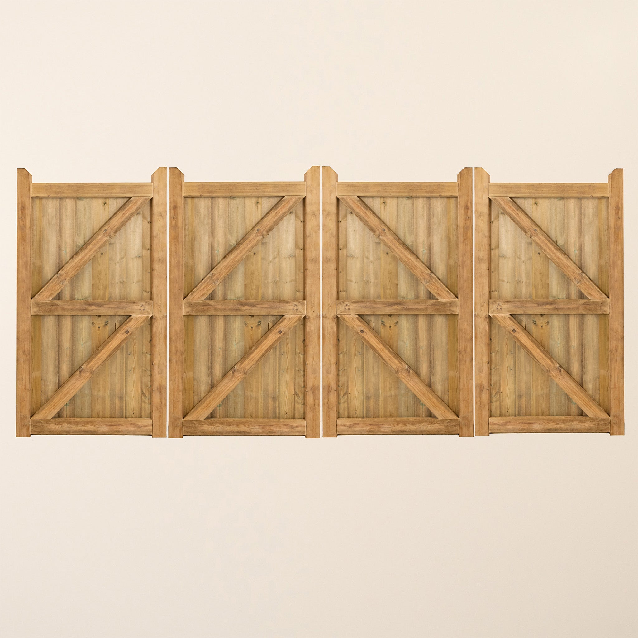 Highampton Scandinavian Redwood Bifold 4-Leaf Driveway Gate