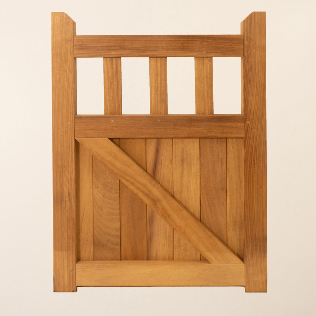Iroko Cottage Mortise & Tenon 3/4 1/4 Entrance Gates (Pair)