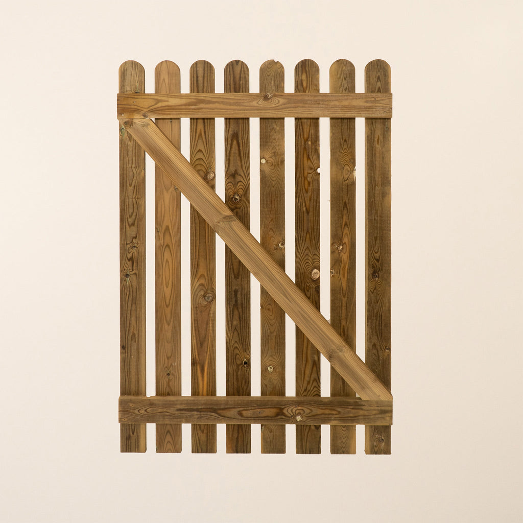 Round Top Pressure Treated Picket Side Gate (0.9m)