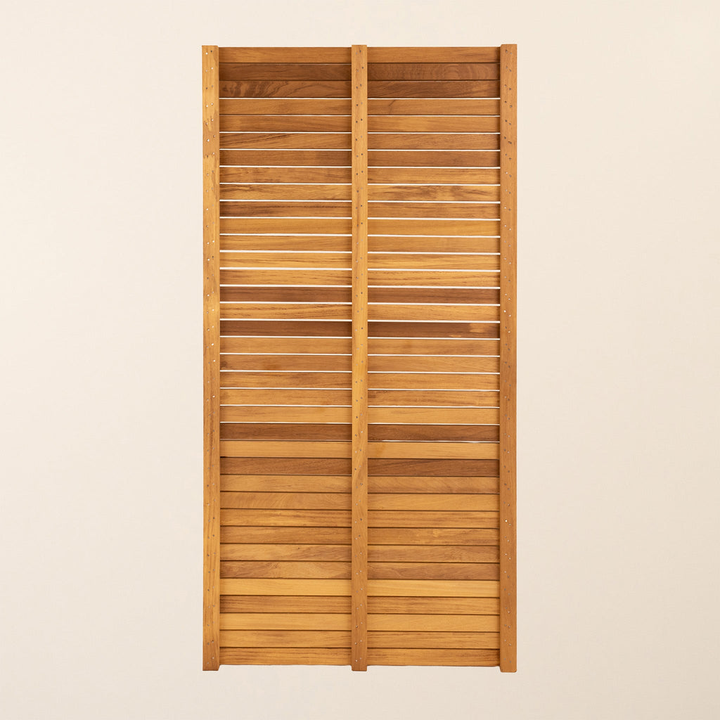 Iroko Slatted Fence Panels (6mm Spacings)