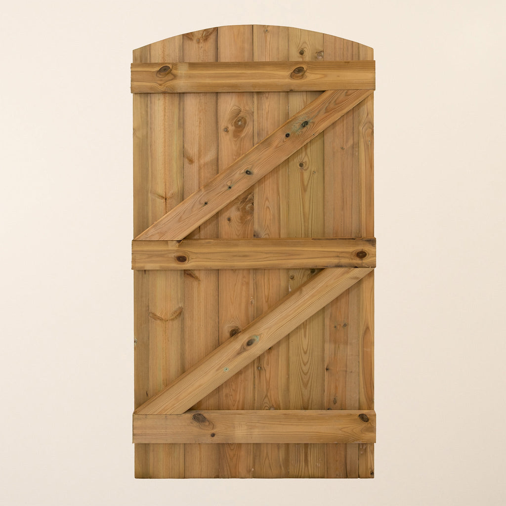 Instow Scandinavian Redwood Curved Top Tongue & Groove Side gate (1.5m High)