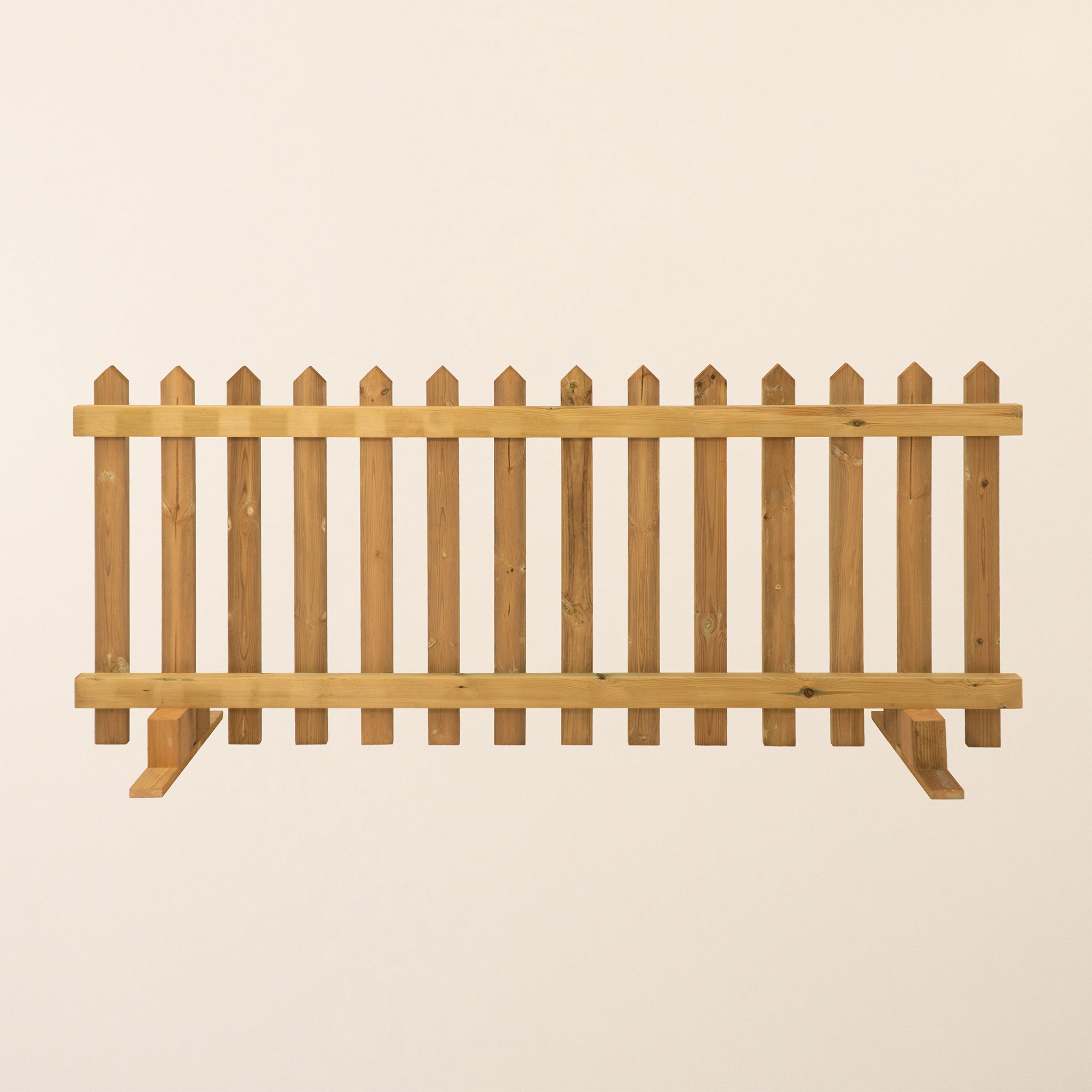 Portable Freestanding Scandinavian Redwood Treated Picket Fence Panel
