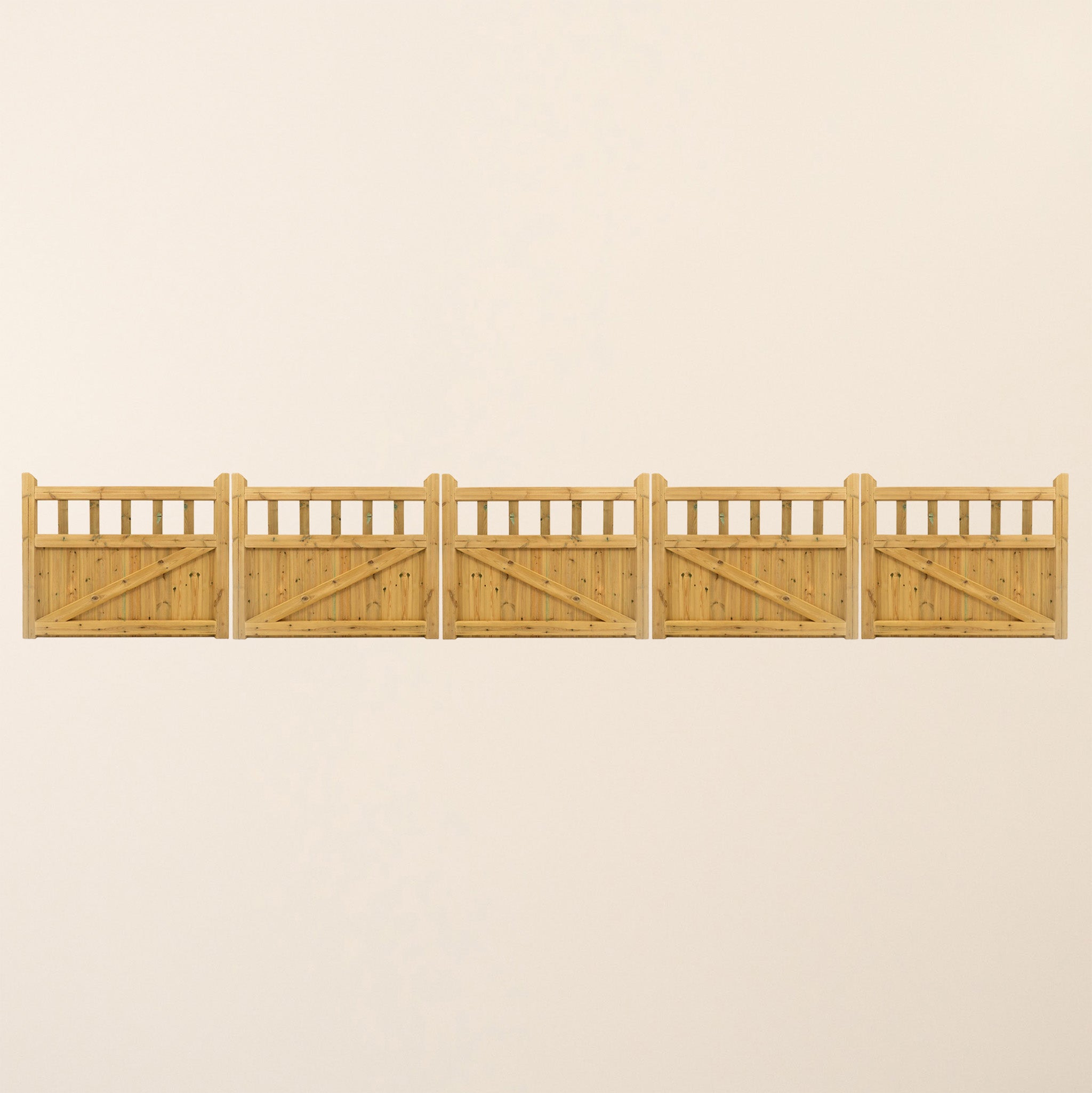 Cottage Scandinavian Redwood Bifold 5-Leaf Driveway Gate