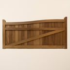 Iroko Swan Neck Driveway Gate Pair