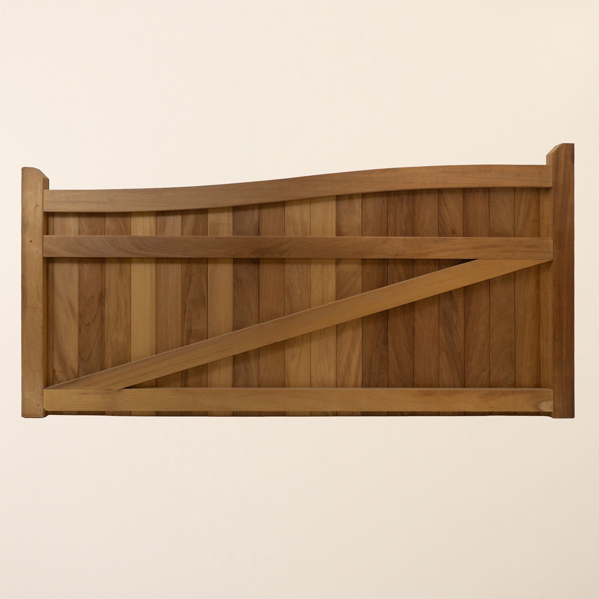 Iroko Swan Neck Driveway Gate Pair
