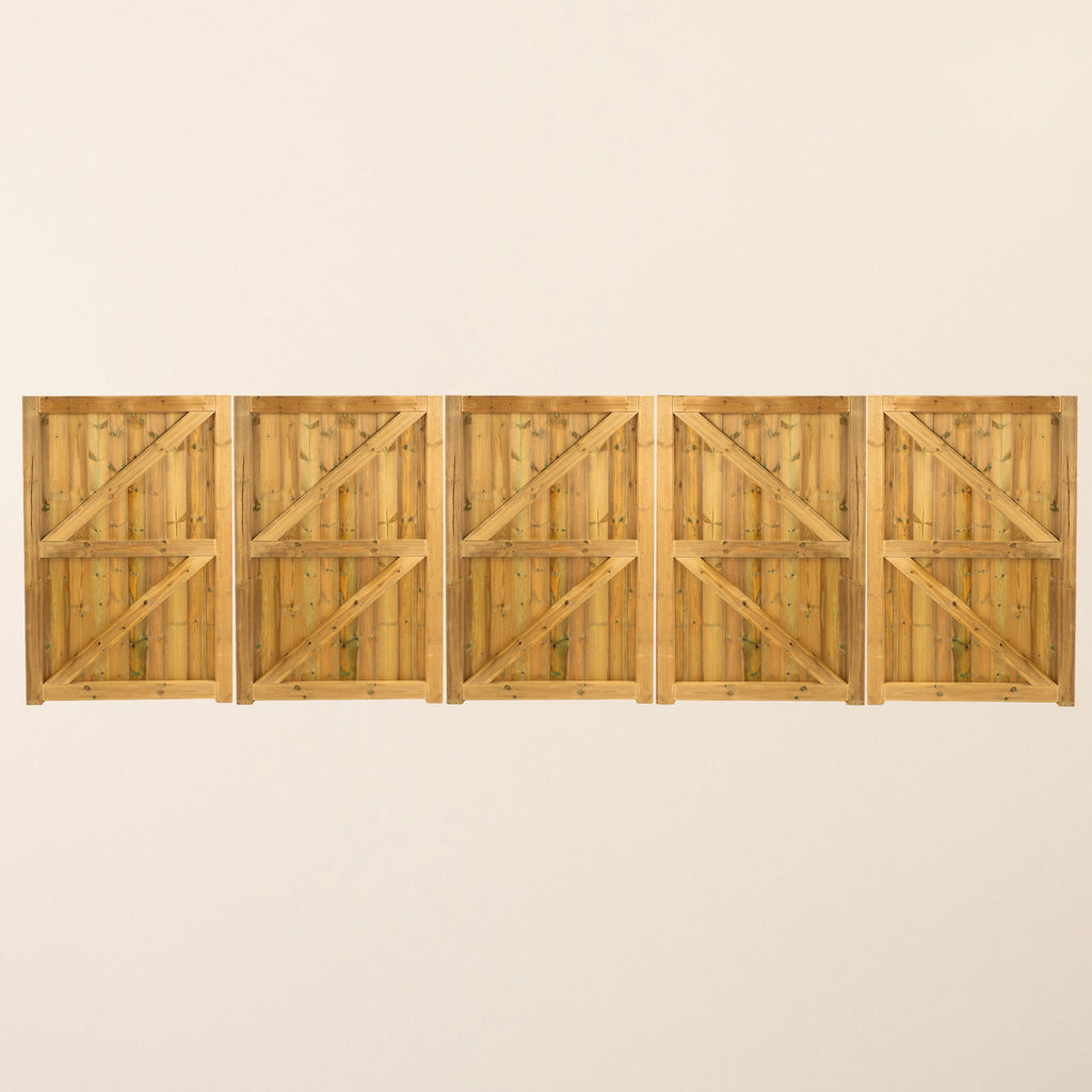 Croyde Scandinavian Redwood Bifold 5-Leaf Driveway Gate