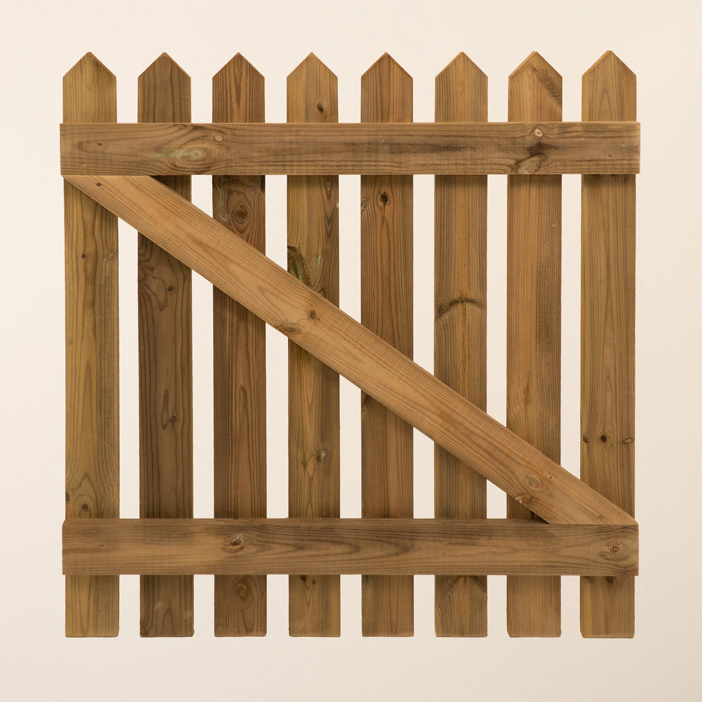 Pressure Treated Picket Side Gate Pointed Top 1.5m