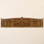 Iroko Swan Neck Driveway Gate Pair