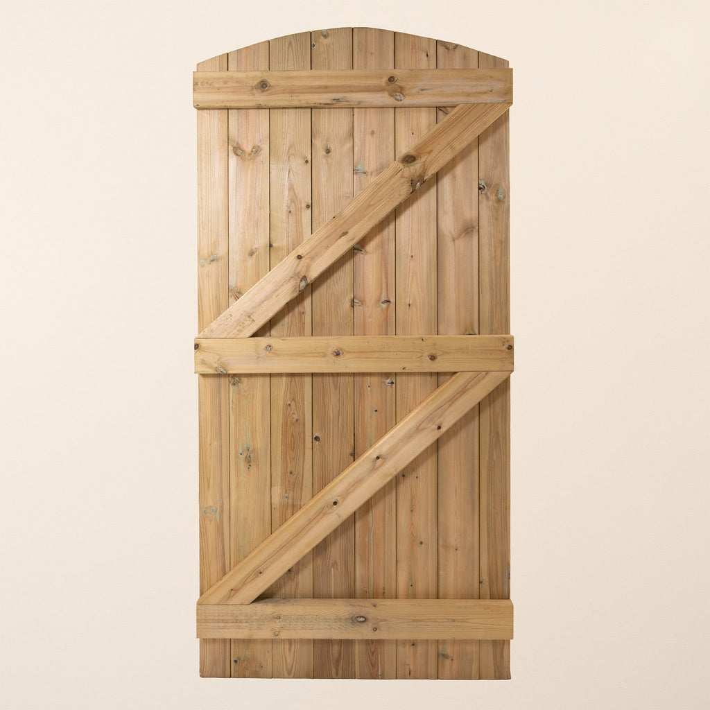 Instow Scandinavian Redwood Curved Top Tongue & Groove Side gate (2.4m High)