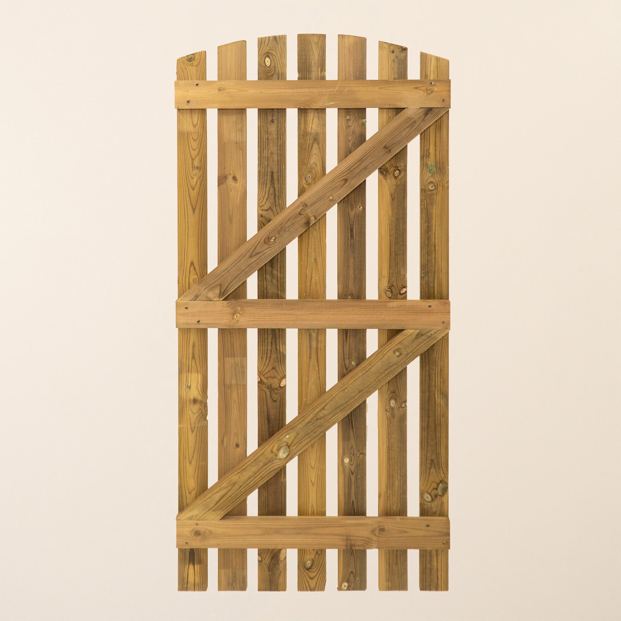 Mixed Softwood Curved Top Premium Picket Gate (1.8m High)