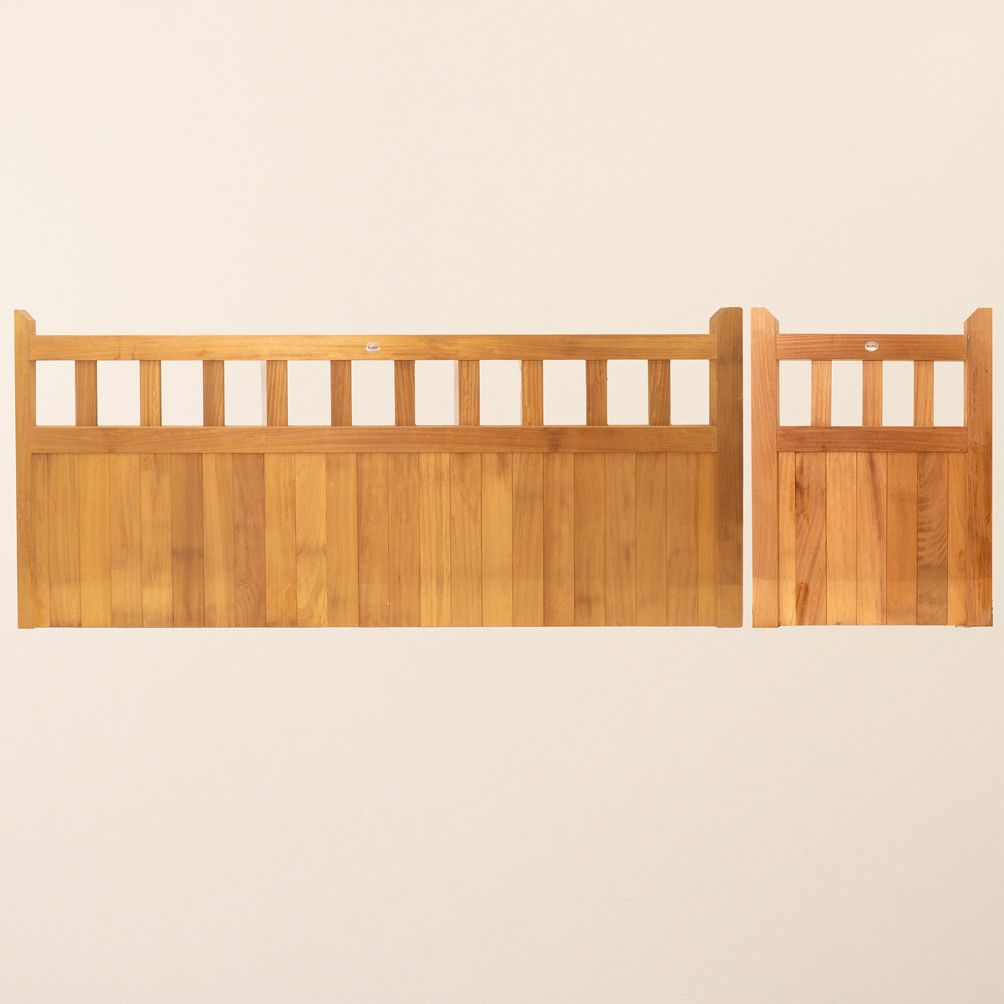 Iroko Cottage Mortise & Tenon 3/4 1/4 Entrance Gates (Pair)
