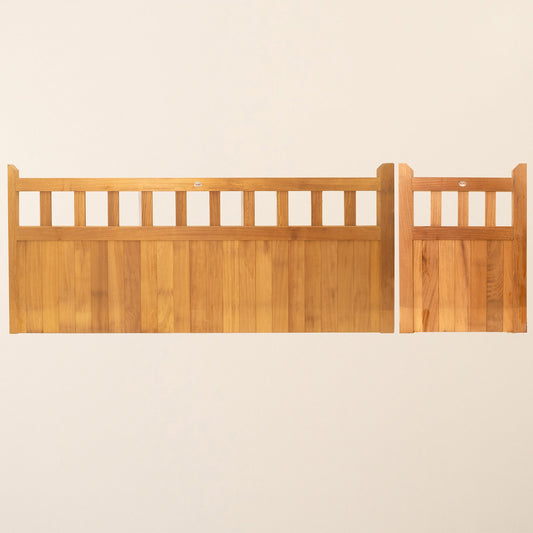 Iroko Cottage Mortise & Tenon 3/4 1/4 Entrance Gates (Pair)