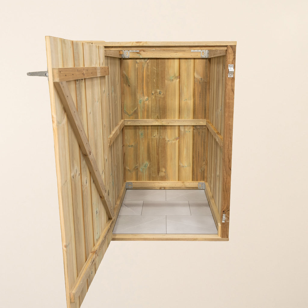 Scandinavian Redwood Wheelie Bin Box Storage Unit