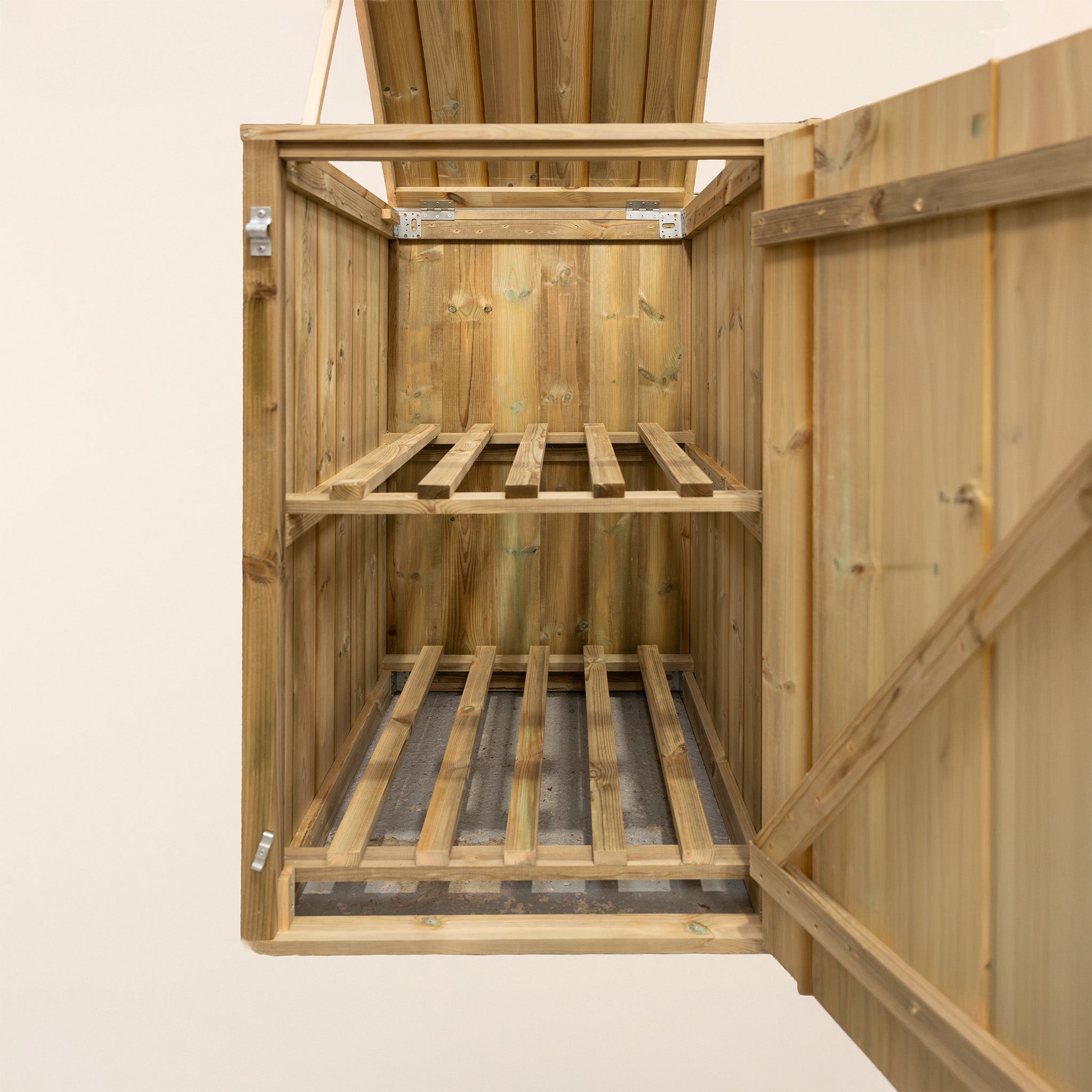 Scandinavian Redwood Wheelie Bin Box Storage Unit