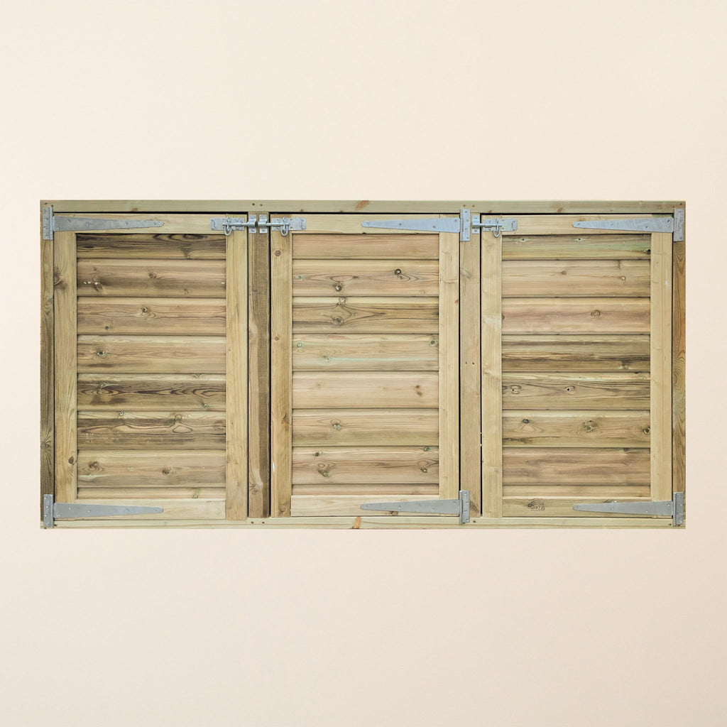 Scandinavian Redwood Wheelie Bin Box Storage Unit