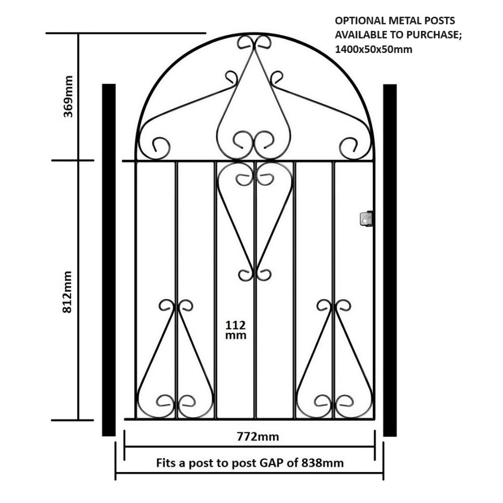 Callington Steel Bow Top Garden Gate
