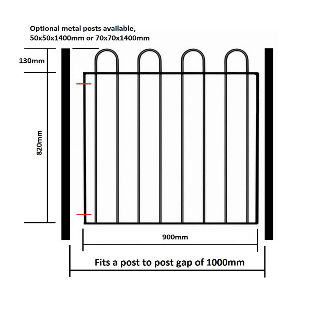 Calstock Steel Hoop Top Garden Gate