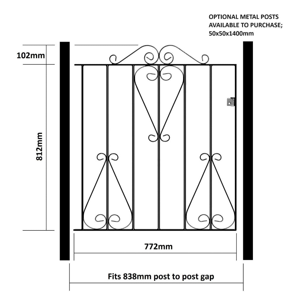 Callington Steel Flat Top Garden Gate