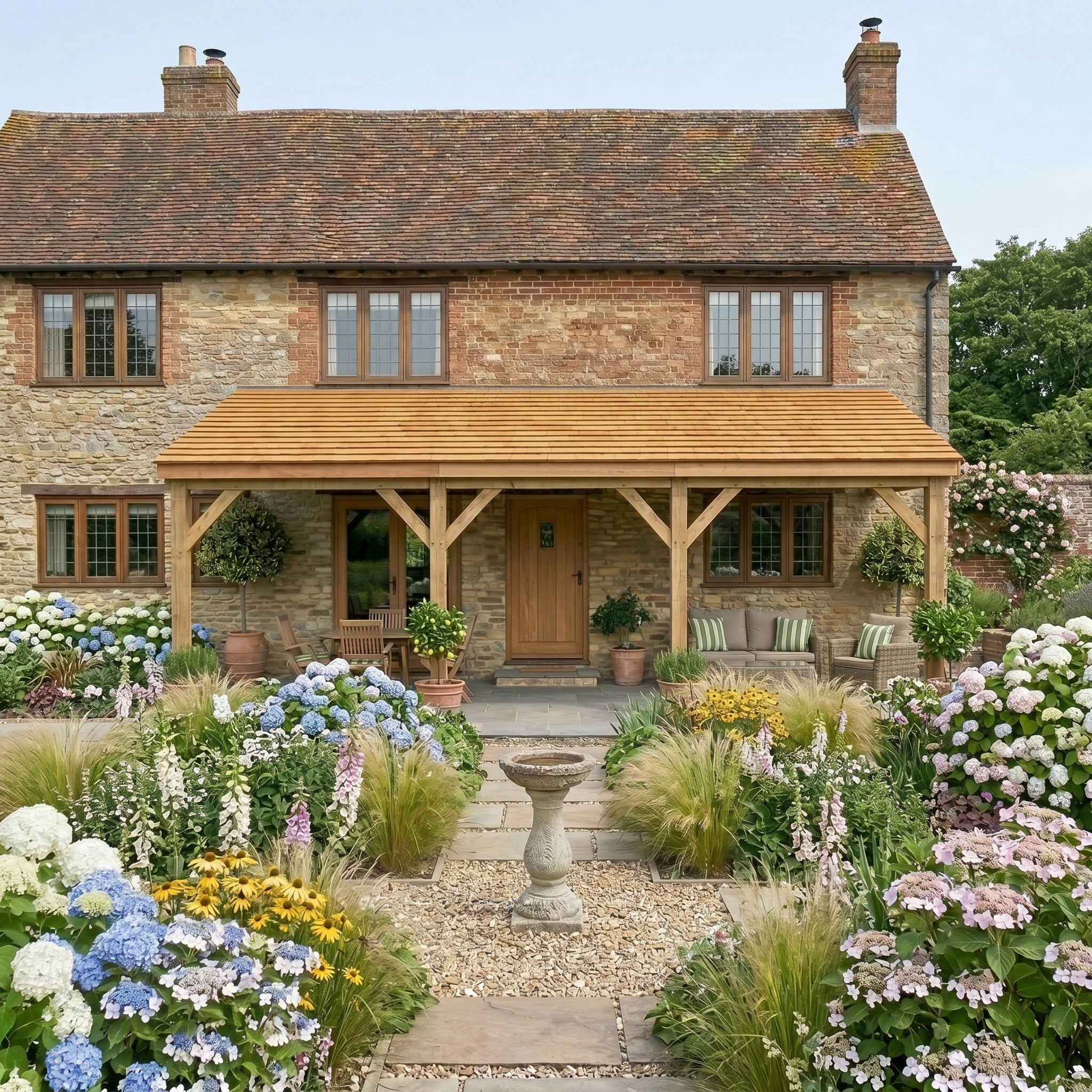 Lean-To Cedar Featheredge Roof Wooden Gazebo